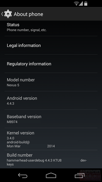 android 4.4.3 nexus 5