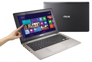 PR ASUS VivoBook S200 Steel Grey front and top view