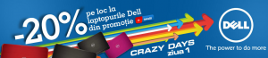 Reduceri de 20% la Laptopurile Dell de “Crazy Days” eMAG item-thumbnail