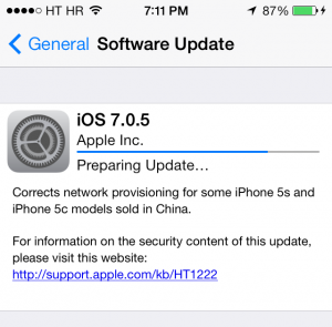 Apple a lansat iOS 7.0.5 doar pentru iPhone 5s/5c item-thumbnail